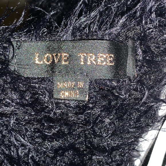 Love Tree Fuzzy Black Twist Knot Back Sweater - Picture 7 of 10
